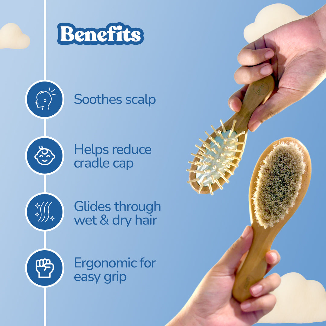 .allter Baby Hairbrush & Paddle Brush – Set of 2