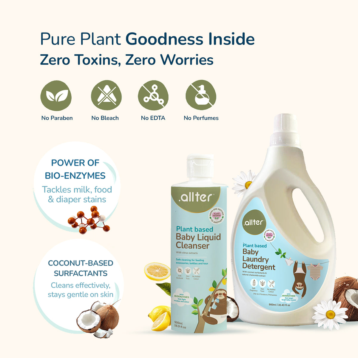 Complete Care Combo : Breeze Diapers, Baby Laundry Liquid & Cleanser (Pack of 3)