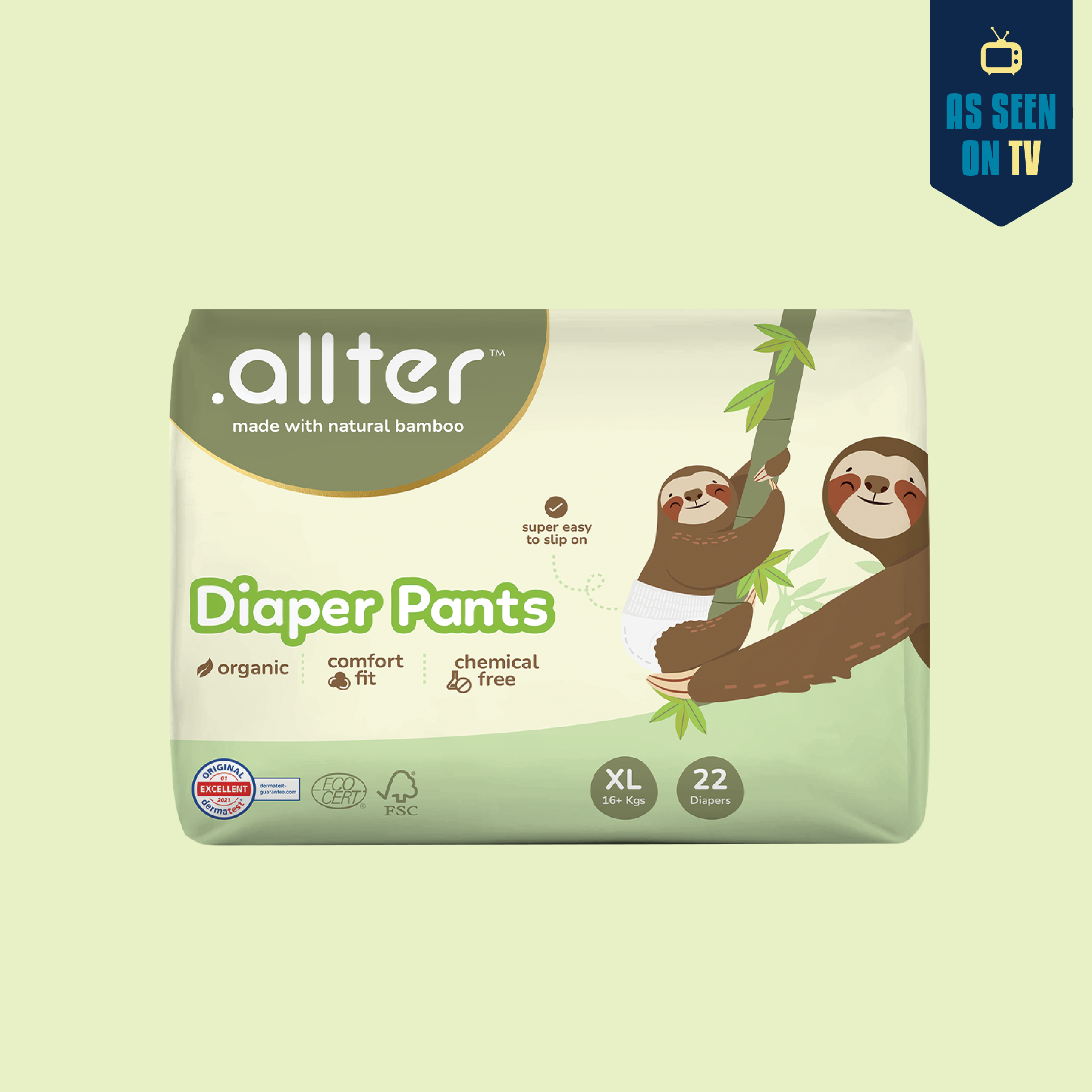 Organic Bamboo Diaper Pants- XL (16kgs and above)
