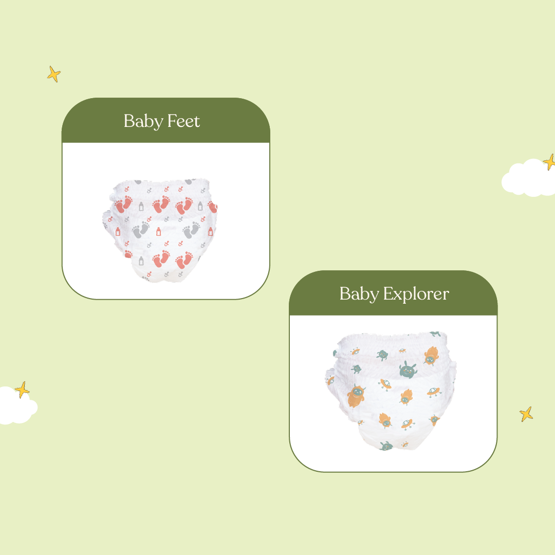 Organic Bamboo Diaper Pants- Medium Size (9-14kgs)