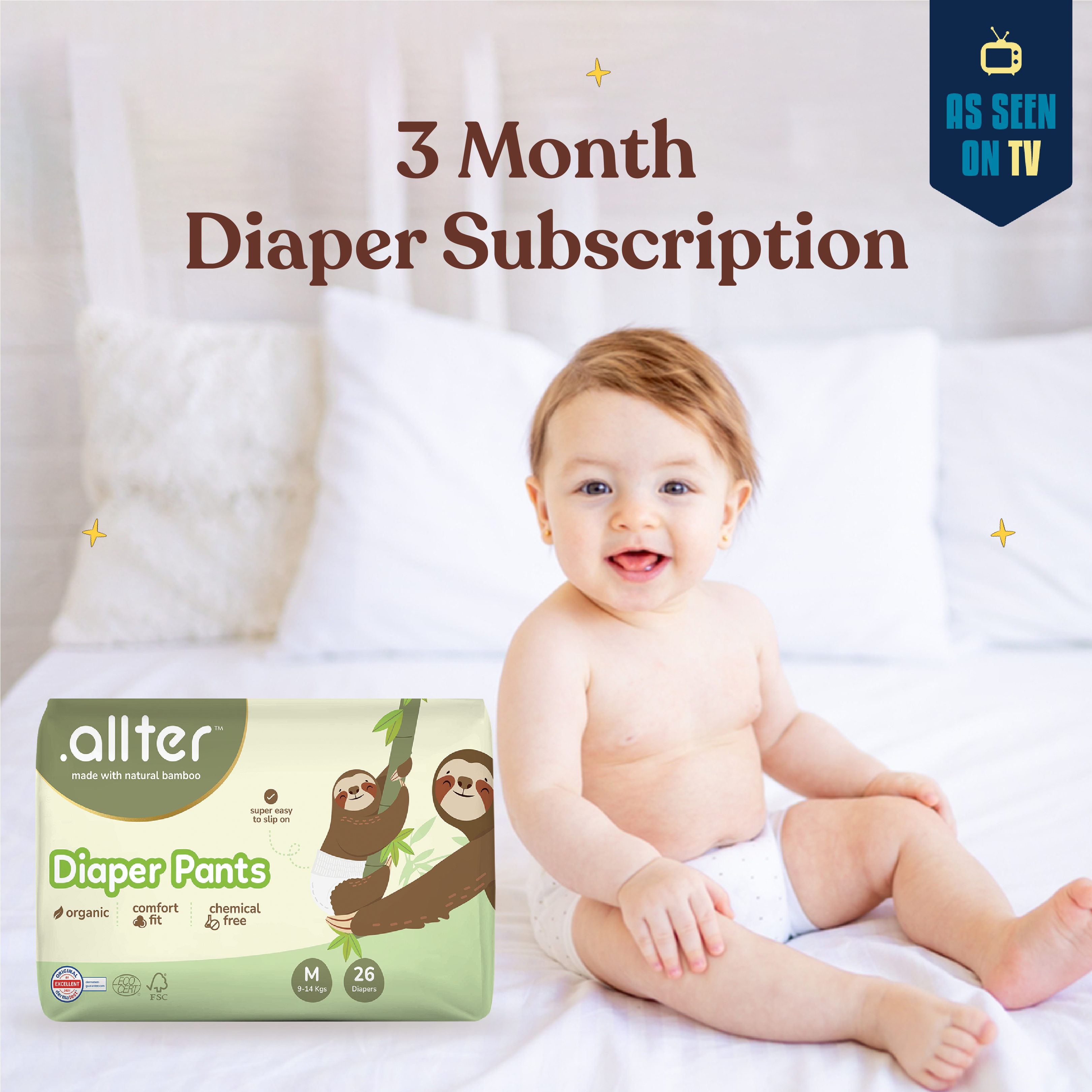 3 Month Subscription- Diapers Pants