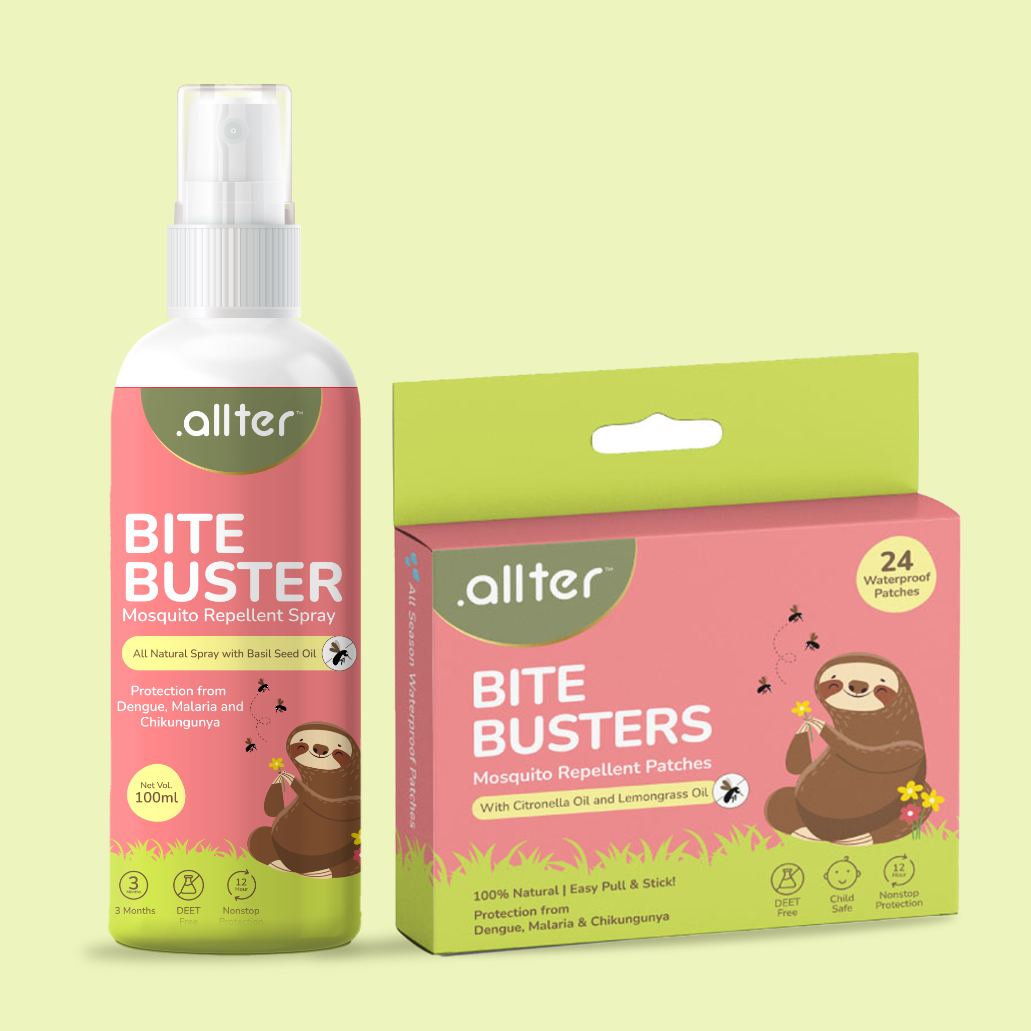 Mosquito Repellent Spray + Patch Combo