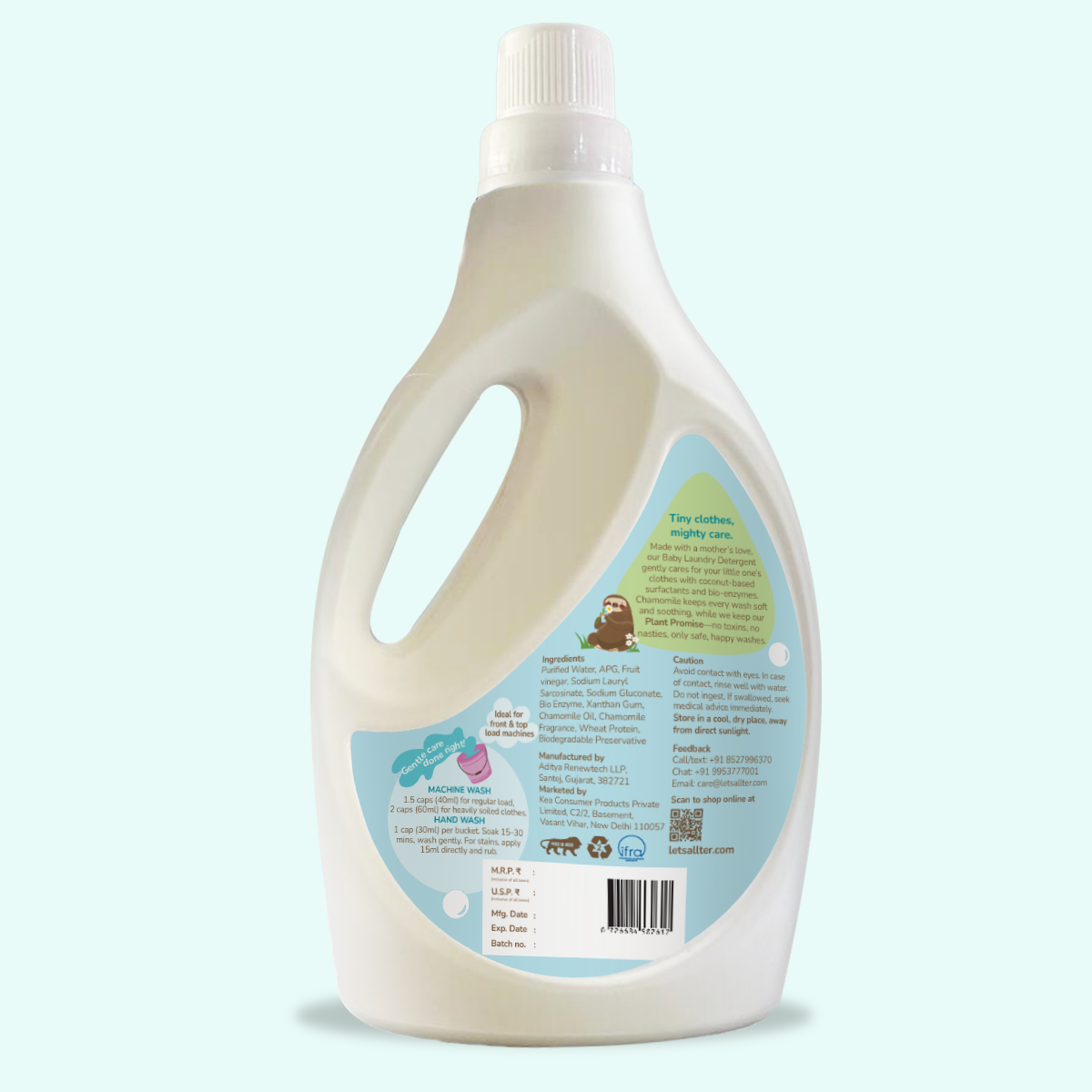 .allter Laundry Liquid With Bio Enzymes For Babies