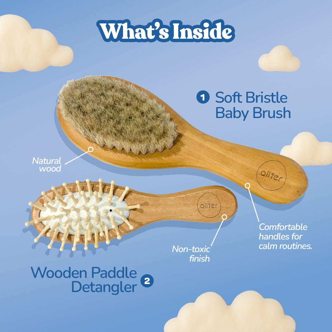 .allter Baby Hairbrush & Paddle Brush – Set of 2