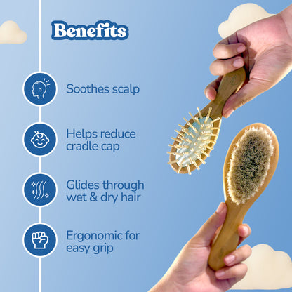 .allter Baby Hairbrush & Paddle Brush – Set of 2