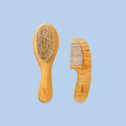 .allter Baby Hairbrush & Neem Comb – Set of 2