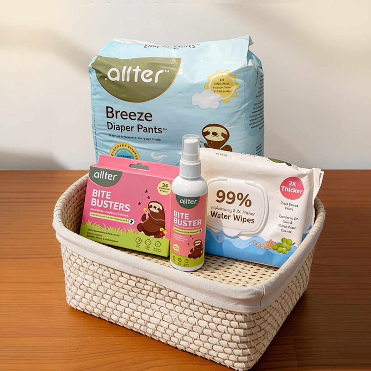 Summer Essentials Combo: Breeze Diapers, 99% Water Baby Wipes & Bite Buster Duo (Pack of 4)