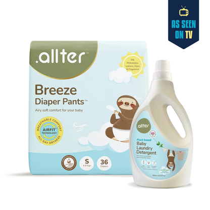 Comfort & Care Combo: Breeze Diapers & Baby Laundry Liquid (Pack of 2)