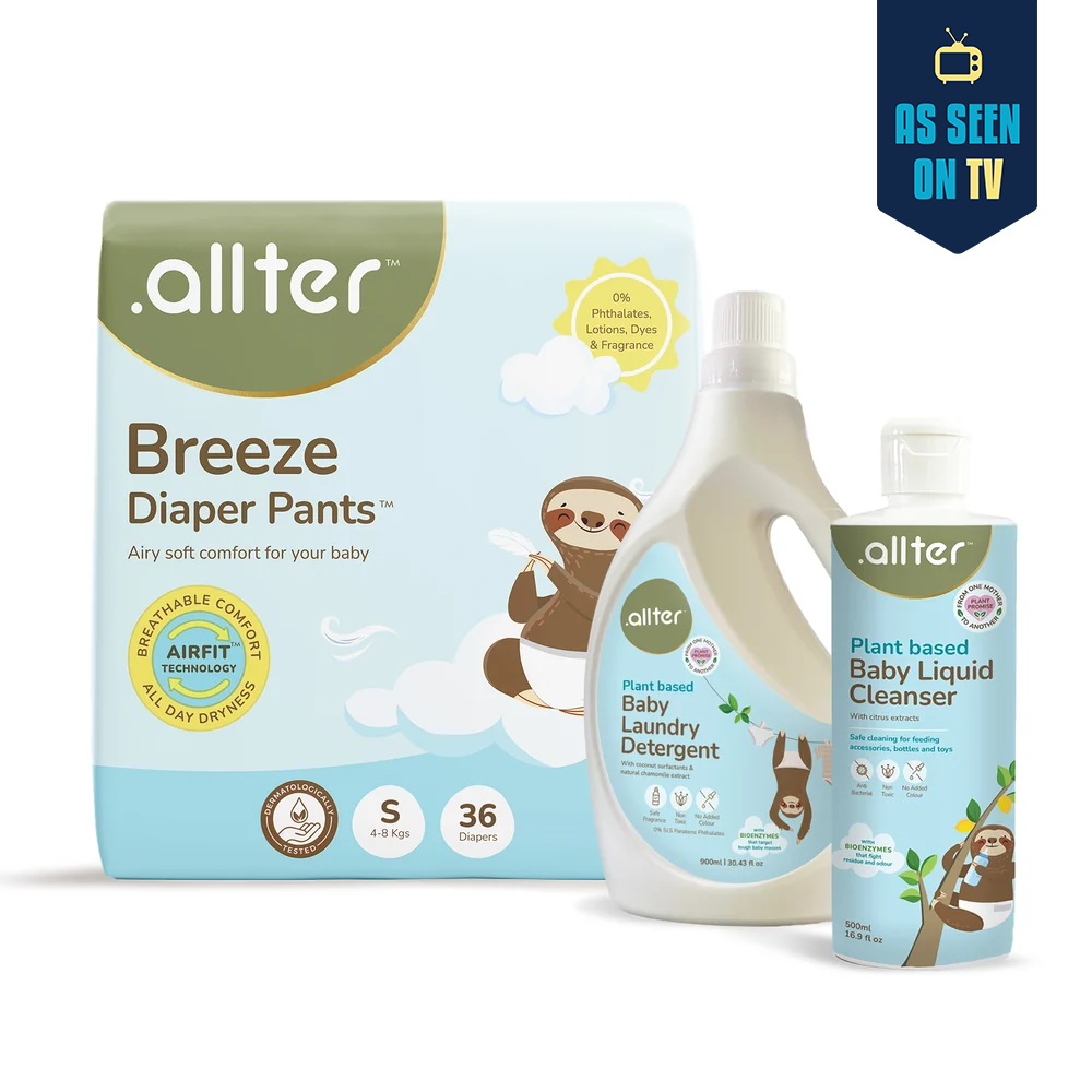 Complete Care Combo : Breeze Diapers, Baby Laundry Liquid & Cleanser (Pack of 3)