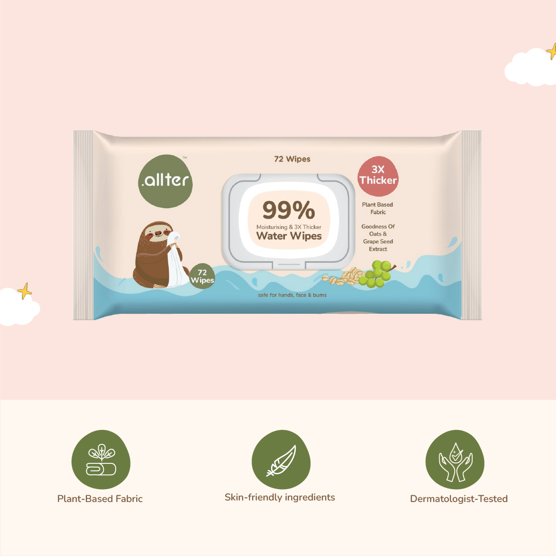 .allter Baby Wipes || 99% Water || Regular Pack || 72 Wipes Per Pack
