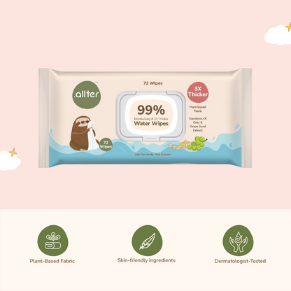 .allter Baby Wipes || 99% Water || Regular Pack || 72 Wipes Per Pack
