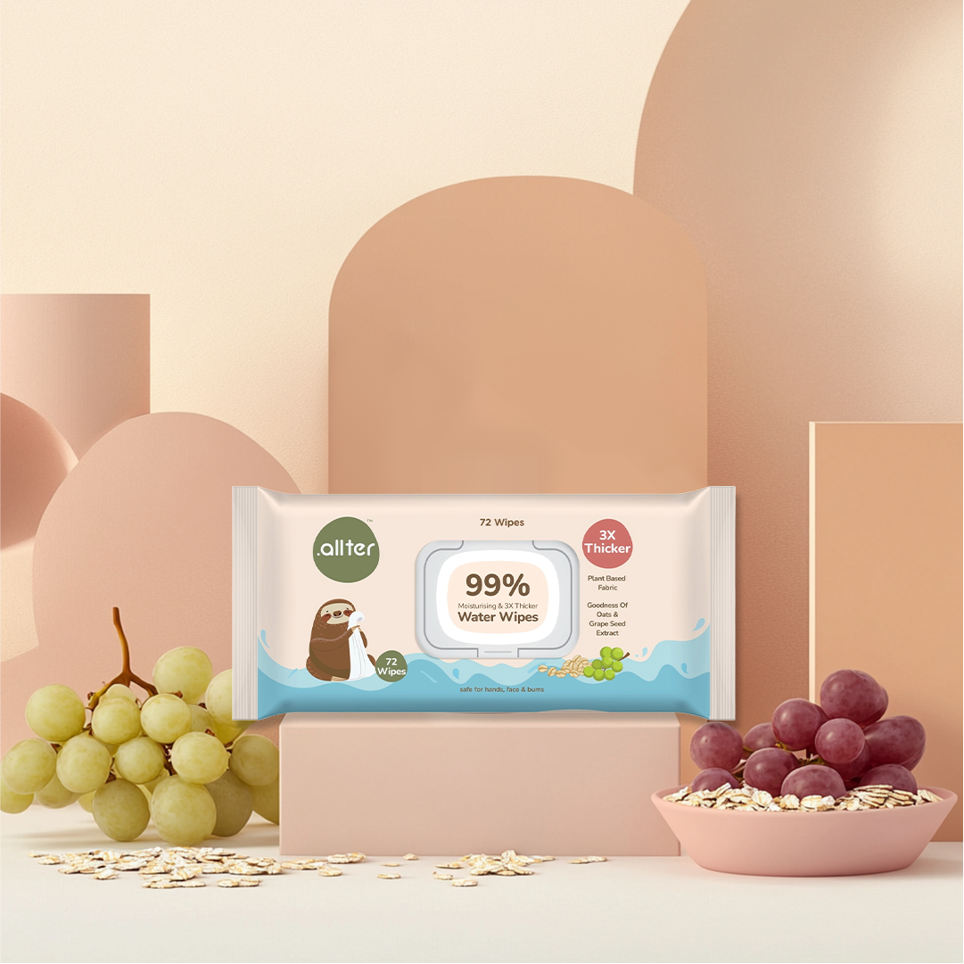 .allter Baby Wipes || 99% Water || Regular Pack || 72 Wipes Per Pack