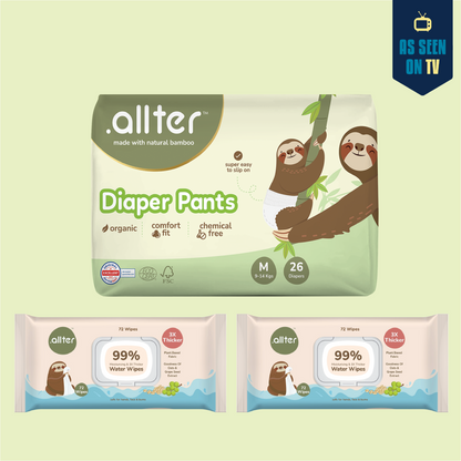 Diaper Pants Pack of 1 + 99% Water Wipes Pack of 2 || Bundle