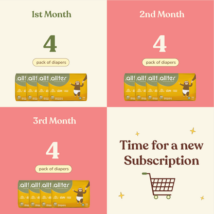 3 Month Subscription- Diapers