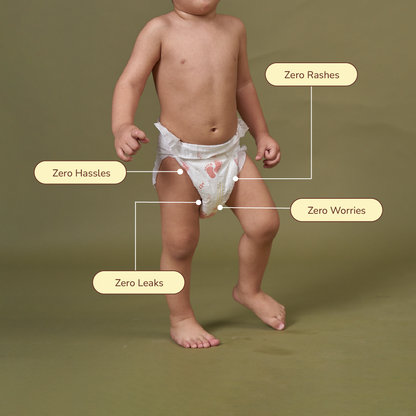 Organic Bamboo Diapers- Large Size (8-12 kgs)