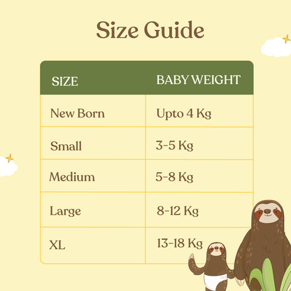 Organic Bamboo Diapers- Large Size (8-12 kgs)