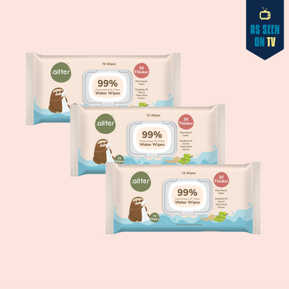 .allter Baby Wipes || 99% Water || Pack of 3 || 72 Wipes Per Pack