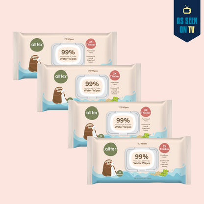 .allter Baby Wipes || 99% Water || Pack of 4 || 72 Wipes Per Pack