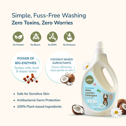 Comfort & Care Combo: Breeze Diapers & Baby Laundry Liquid (Pack of 2)